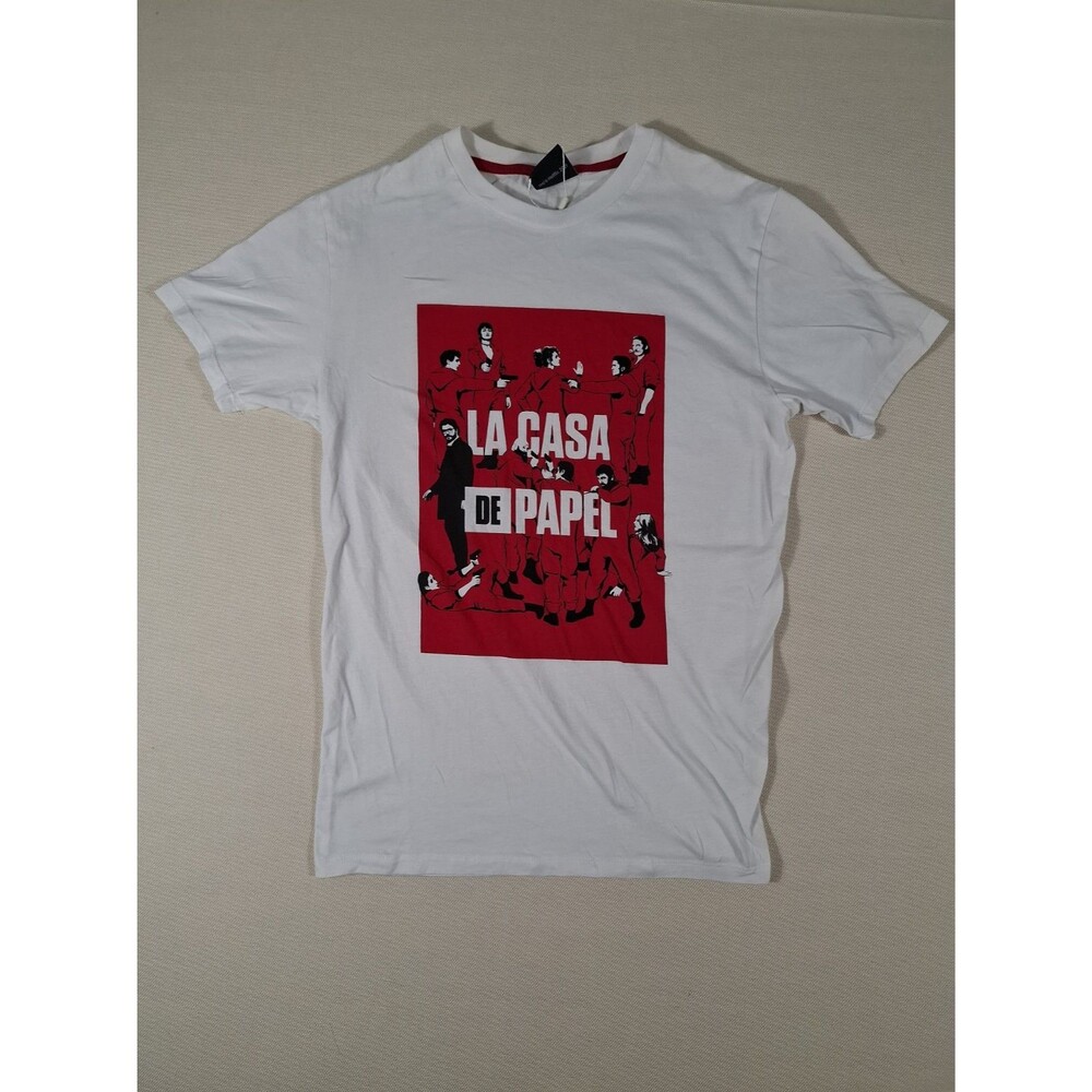 Rare La Casa De Papel Money Heist Netflix Official 2021 White T-shirt-Men S-NEW!